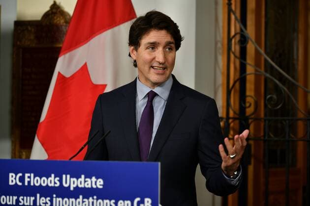 November 26, 2021, Victoria, BC, Canada: December 26, 2021 - Victoria, BC, Canada - Canadian Prime Minister Justin Trudeau addresses the media at the Legislative Assembly of British Columbia in Victoria, BC, Canada. Victoria Canada - ZUMAm115 20211126_zap_m115_016 Copyright: xMikexMastrandreax