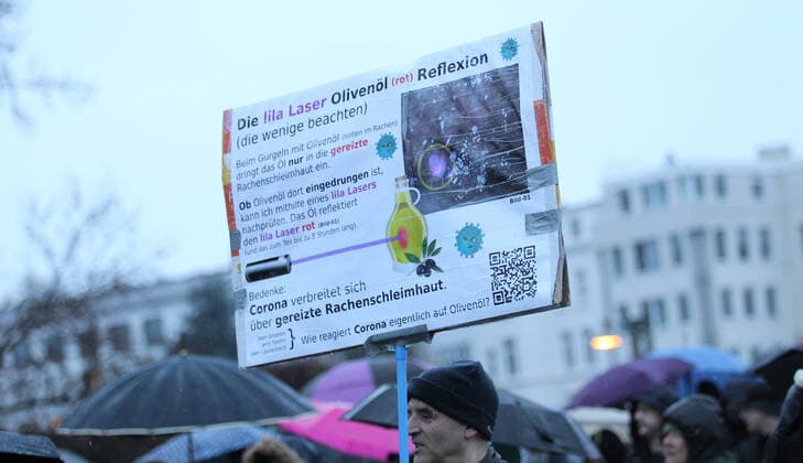 Demonstration of critics of the Corona measures under the motto The measure is full Hands off our children in downtown Ha