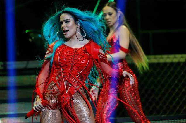 Colombian singer Karol G performs during her concert at Coliseo de Puerto Rico stadium, in San Juan, Puerto Rico, late 27 November 2021. Colombian singer Karol G performs in Puerto Rico !ACHTUNG: NUR REDAKTIONELLE NUTZUNG!  Copyright: xThaisxLlorcax USA3717 20211128-717898bdfd95c631177a6df1f444ec044473063b