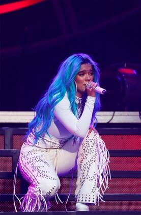 Colombian singer Karol G performs during her concert at Coliseo de Puerto Rico stadium, in San Juan, Puerto Rico, late 27 November 2021. Colombian singer Karol G performs in Puerto Rico !ACHTUNG: NUR REDAKTIONELLE NUTZUNG!  Copyright: xThaisxLlorcax USA3707 20211128-b10956023736ce8b4065051b2e017d8ba3353260