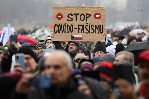 Demonstration against government lockdown rules in form of Freedom Festival, organised by Lets Open Czechia - DOG Croaked movement took place at Letna plain, Prague, Czech Republic, on Sunday, November 28, 2021. (CTKxPhoto OndrejxDeml) CTKPhotoP2021112804045 