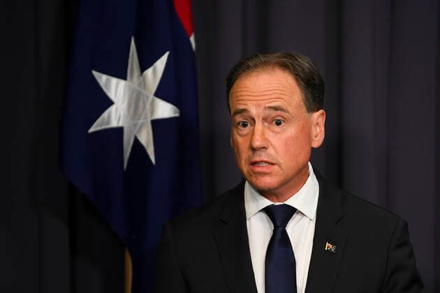 GREG HUNT COVID19 OMICRON PRESSER, Australian Health Minister Greg Hunt speaks to the media during a press conference at Parliament House in Canberra, Monday, November 29, 2021. ( NO ARCHIVING, EDITORIAL USE ONLY, NO USE IN BOOKS WITHOUT CONSENT CANBERRA ACT AUSTRALIA  Copyright: xLUKASxCOCHx 20211129001601246954