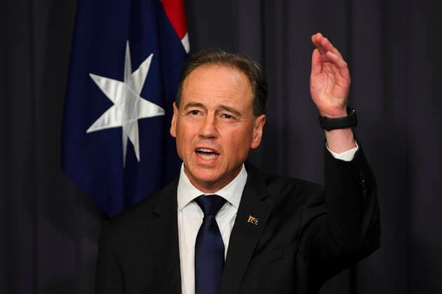 GREG HUNT COVID19 OMICRON PRESSER, Australian Health Minister Greg Hunt speaks to the media during a press conference at Parliament House in Canberra, Monday, November 29, 2021. ( NO ARCHIVING, EDITORIAL USE ONLY, NO USE IN BOOKS WITHOUT CONSENT CANBERRA ACT AUSTRALIA  Copyright: xLUKASxCOCHx 20211129001601247003