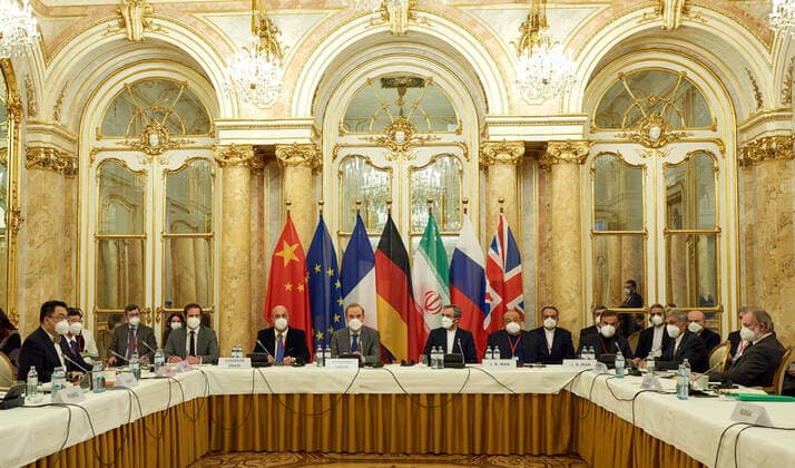 News Themen der Woche KW48 News Bilder des Tages (211129) -- VIENNA, Nov. 29, 2021 -- Photo taken on Nov. 29, 2021 shows a meeting of the Joint Comprehensive Plan of Action (JCPOA) Joint Commission in Vienna, Austria. Iran nuclear talks aimed at reviving the 2015 nuclear deal resumed here on Monday after a hiatus of more than five months. ( Handout via Xinhua) AUSTRIA-VIENNA-JCPOA-JOINT COMMISSION-MEETING EUxDelegationxVienna 