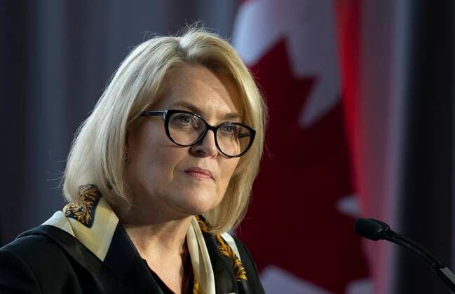 November 30, 2021, Ottawa, ON, Canada: Via Rail President and CEO Cynthia Garneau listens to a question during a news conference at the train station in Ottawa, Tuesday, November 30, 2021 in Ottawa. Ottawa Canada  - ZUMAc35_ 20211130_zaf_c35_010 Copyright: xAdrianxWyldx