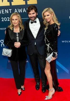 NY: 2021 FN Achievement Awards Kathy Hilton wearing dress by Max Mara, Michael Atmore, Nicky Hilton Rothschild wearing dress by Prabal Gurung attends 2021 Footwear News Acheivement Awards at Casa Cipriani South Seaport New York New York United States Copyright: LevxRadin