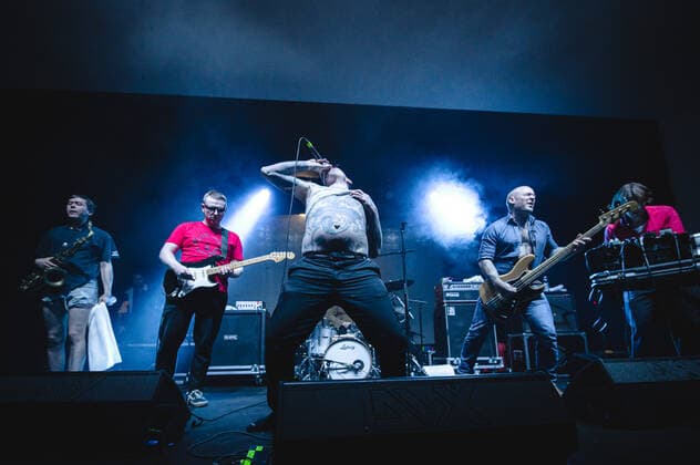 Italy: Viagra Boys live in Rome Viagra Boys live at Teatro Centrale Roma. Viagra Boys are a Swedish post-punk music group founded in Stockholm in 2015, this is their concert held at Teatro Centrale. Rome Italy Copyright: FabrizioxDixBitonto