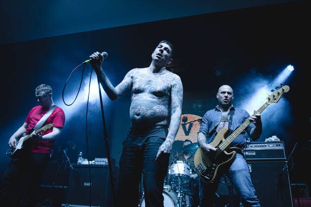Italy: Viagra Boys live in Rome Viagra Boys live at Teatro Centrale Roma. Viagra Boys are a Swedish post-punk music group founded in Stockholm in 2015, this is their concert held at Teatro Centrale. Rome Italy Copyright: FabrizioxDixBitonto