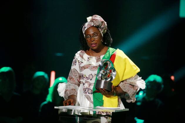 Laureate Marthe Wandou, Cameroon, at the 2021 Right Livelihood Award ceremony at Cirkus, in Stockholm, Sweden on December 01, 2021 Wandou received the prize for building a model of community based child protection in the face of terrorist insurgency and gender based violence in the Lake Chad region of Cameroon Stockholm Sweden x1037x,  Copyright: xSörenxAnderssonx xTTx SWEDEN RIGHT LIVELIHOOD AWARD