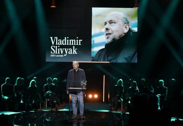 Laureate Vladimir Slivyak, Russia, at the 2021 Right Livelihood Award ceremony at Cirkus, in Stockholm, Sweden on December 01, 2021 Slivyak received the prize for his defence of the environment and for helping to ignite grassroots opposition to the coal and nuclear industries in Russia Stockholm Sweden x1037x,  Copyright: xSörenxAnderssonx xTTx SWEDEN RIGHT LIVELIHOOD AWARD