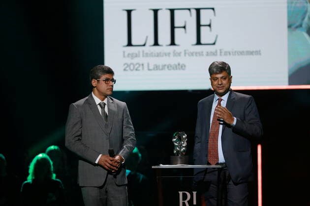 Laureates Rahul Choudhary and Ritwick Dutta, Legal Initiative for Forest and Environment LIFE , India, at the 2021 Right Livelihood Award ceremony at Cirkus, in Stockholm, Sweden on December 01, 2021 LIFE received the prize for their innovative legal work empowering communities to protect their resources in the pursuit of environmental democracy in India St  Copyright: xSörenxAnderssonx xTTx SWEDEN RIGHT LIVELIHOOD AWARD