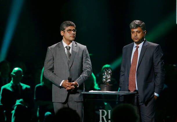 Laureates Rahul Choudhary and Ritwick Dutta, Legal Initiative for Forest and Environment LIFE , India, at the 2021 Right Livelihood Award ceremony at Cirkus, in Stockholm, Sweden on December 01, 2021 LIFE received the prize for their innovative legal work empowering communities to protect their resources in the pursuit of environmental democracy in India St  Copyright: xSörenxAnderssonx xTTx SWEDEN RIGHT LIVELIHOOD AWARD