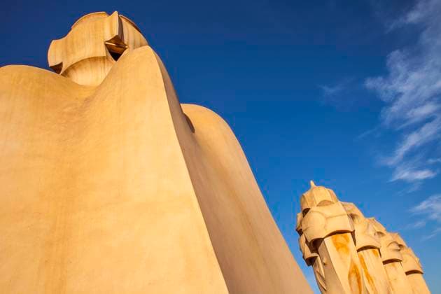 Detail of rooftop Chimneys in Casa Mila, La Pedrera, Barcelona, Catalonia, Spain Barcelona Barcelona Spain Copyright: xLucasxVallecillosx-xVWPicsx LVM-Bc.Cmi.3690