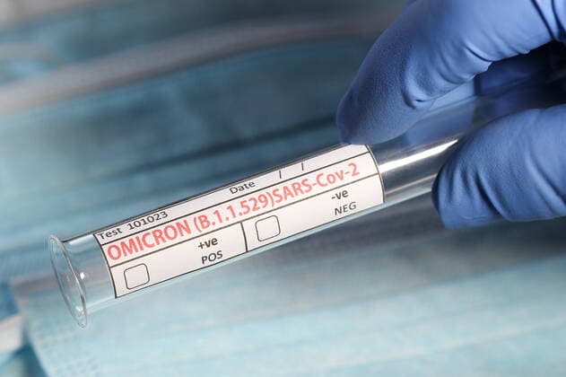 Freiburg themed picture Omicron, Omicron variant, Omicron, mutant, new virus variant with test tube, test tube themed picture Omicron, Omicron variant, Omicron, mutant, new virus variant with test tube, test tube Omicron, Omicron, SARS Cov 2, B Copyright: xFleigx xEibner-Pressefotox EP_dfg