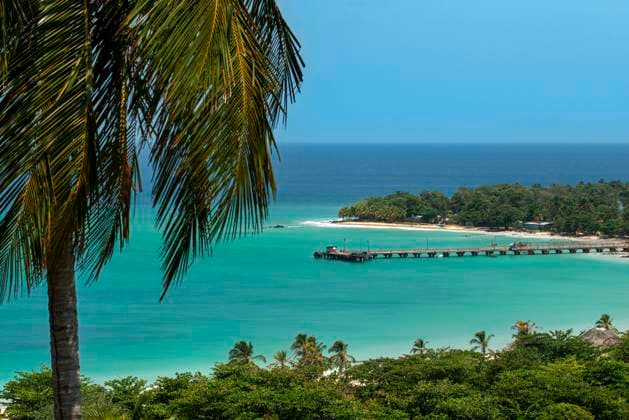 Aerial view in the beach, Corn Island, Caribbean Sea, Nicaragua, Central America, America. Nicaragua Copyright: xSergixReboredox xVWPicsx SRE-048-CY0744