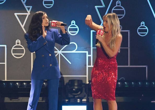 December 3, 2021, Inglewood, CA, USA: INGLEWOOD, CALIFORNIA - DECEMBER 03: Sofia Carson and Tanya Rad performs onstage during 102.7 KIIS FM s Jingle Ball 2021 Presented By Capital One at The Forum on December 03, 2021 in Inglewood, California. Inglewood USA - ZUMAs181 20211203_zea_s181_099 Copyright: xImagespacex