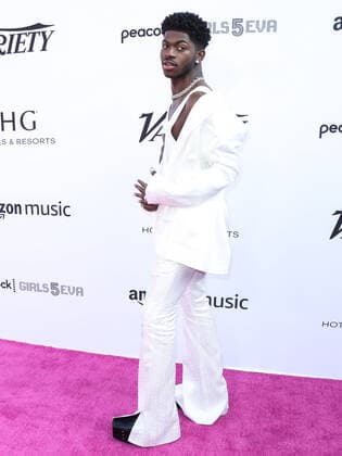 Variety 2021 Music Hitmakers Brunch Rapper Lil Nas X wearing Balmain arrives at the Variety 2021 Music Hitmakers Brunch presented by Peacock and Girls5eva and sponsored by IHG Hotels and Resorts held at the City Market Social House on December 4, 2021 in Los Angeles, California, United States. Los Angeles California United States  Copyright: xImagexPressxAgencyx originalFilename:collin-variety2211205_npmhx.jpg