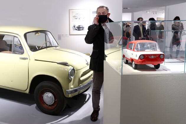 MOSCOW, RUSSIA â€“ DECEMBER 6, 2021: A man visits an exhibition titled The History of Russian Design â€“ The Best of 1917-2022 and held at the New Tretyakov Gallery, the first to feature a vast collection of the Moscow Design Museum. Artyom Geodakyan TASS  TS11AE37