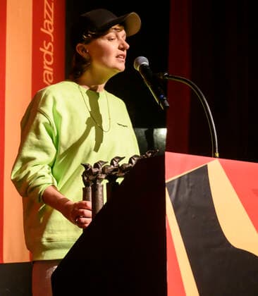 DMA Jazz 2021 Astrid Engberg wins the prize for AArets Vokaljazzudgivelse Tulpa thanks for the prize at the Danish Music Awards Jazz 2021 at Bremen Teater in Copenhagen 6 December 2021 Photo Torben Christensen @ Copenhagen, Copenhagen  Copyright: TorbenxChristensen TorbenxChristensenx COP200 spdk20211207-021248-L