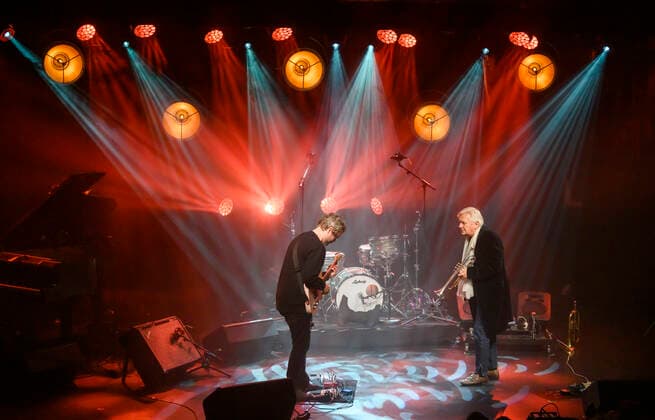 DMA Jazz 2021 Jakob Bro and Palle Mikkelborg on stage at Danish Music Awards Jazz 2021 at Bremen Theater in Copenhagen 6 December 2021, Copenhagen  Copyright: TorbenxChristensen TorbenxChristensenx COP200 spdk20211207-021452-L