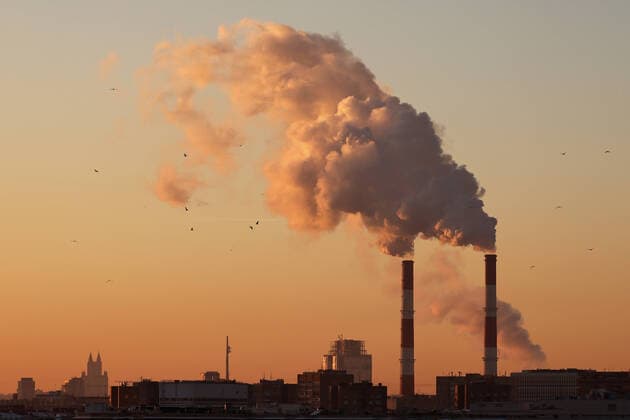 MOSCOW, RUSSIA - DECEMBER 9, 2021: A view of chimneys of Combined Heat and Power Plant No 12 in Berezhkovskaya Embankment. Alexander Shcherbak TASS  TS11B40B