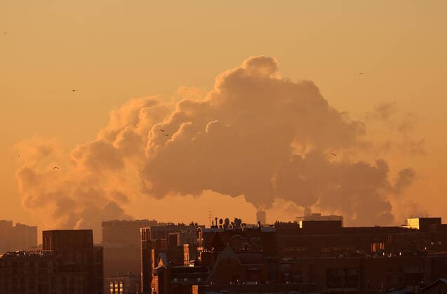 MOSCOW, RUSSIA - DECEMBER 9, 2021: A view of buildings in southwestern Moscow during golden hour. Alexander Shcherbak TASS  TS11B413