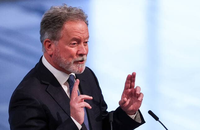 OSLO, NORWAY â€“ DECEMBER 10, 2021: 2020 Nobel Peace Prize winner, World Food Programme Executive Director David Beasley speaks at the 2021 Nobel Peace Prize award ceremony at Oslo City Hall. The Norwegian Nobel Committee has decided to award the Nobel Peace Prize for 2021 to Philipino-American journalist Maria Ressa and Russian journalist Dmitry Muratov in recognition of their efforts to safeguard freedom of expression, which is a precondition for democracy and lasting peace . Sergei Bobylev TASS  TS11B5C9