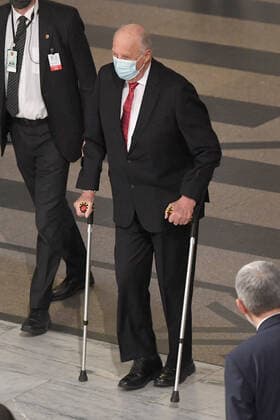 King Harald V of Norway attends the Nobel Peace Prize Award Ceremony 2021 awarded to Philippine journalist Maria Ressa and Russian journalist Dmitry Muratov for their courageous fight for freedom of expression in the face of authoritarian governments, at the Oslo City Town Hall, Norway. Both have been subject to threats for their reporting on human rights abuses and corruption carried out by the governments of Philippine President Rodrigo Duterte and Russian President Vladimir Putin respectively. DECEMBER 10th 2021  RHDx21651