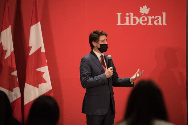 December 10, 2021, TORONTO, ON, CANADA: Prime Minster Justin Trudeau delivers remarks during a fundraiser for the Liberal Party of Canada, at the Hilton Toronto on, Friday, December 10, 2021. TORONTO CANADA  - ZUMAc35_ 20211210_zaf_c35_160 Copyright: xTijanaxMartinx