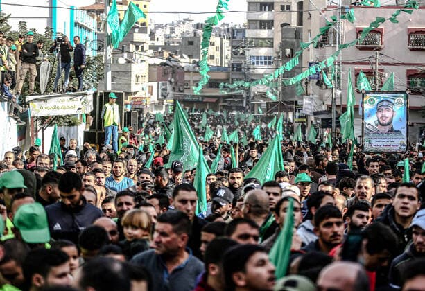 News Themen der Woche KW49 News Bilder des Tages December 10, 2021, Gaza City, Gaza: Hamas supporters are seen during a rally to mark the resistance movement s 34th anniversary, in Jabalia refugee camp..Thousands of Hamas members and supporters participated in a massive rally organised by the Islamic Resistance Movement Hamas to celebrate the 34th anniversary of its foundation, in the Jabalia camp for Palestinian refugees in the north of the Gaza Strip. Gaza City Gaza - ZUMAs197 20211210_zaa_s197_247 Copyright: xYousefxMasoudx