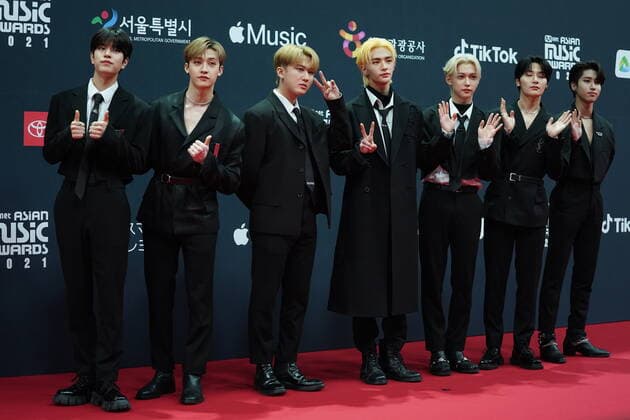 2021 Mnet Asian Music Awards MAMA PAJU, SOUTH KOREA, DEC 11: South Korean boy band Stray Kids during 2021 Mnet Asian Music Awards MAMA at the CJ ENM STUDIO CENTER in Paju, South Korea, on December 11, 2021. Paju the CJ ENM STUDIO CENTER South Korea 7074_250017 Copyright: xSeokyongxLee PentaxPressx
