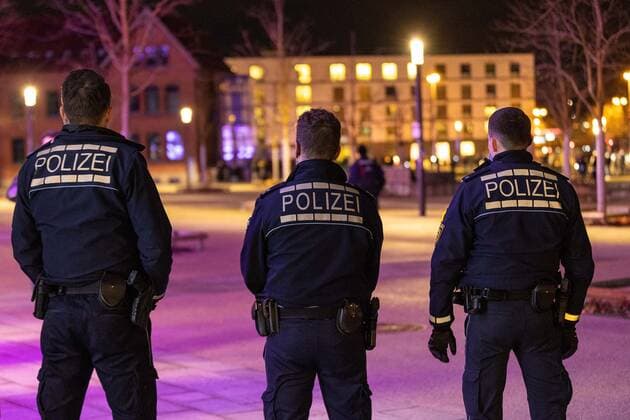 Reutlingen Querdenken demonstration in Reutlingen, 11 12 2021, Querdenken demonstration in Reutlingen, police cordoning off at the town hall, 11 12 2021, Copyright: xDROFITSCH EIBNERx EP_ddh