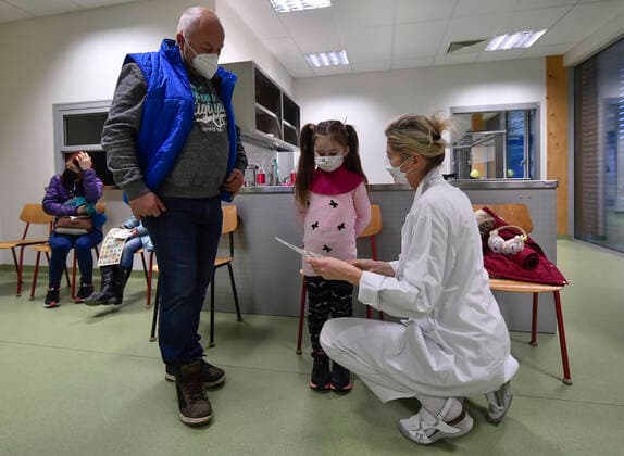 Vaccination against COVID-19 for children aged 5-11 years began at the vaccination center Hruskove Dvory in Jihlava, Czech Republic, on December 18, 2021. (CTKxPhoto LubosxPavlicek) CTKPhotoP2021121801864  PAV 7