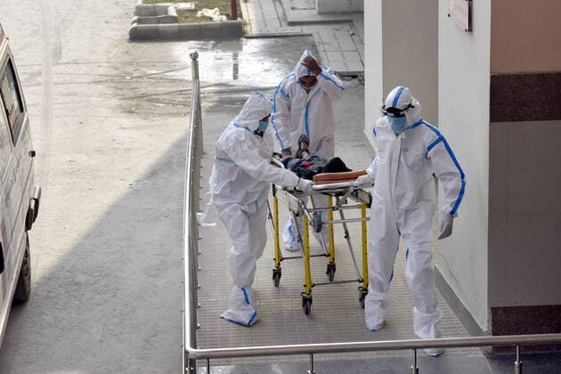 NOIDA, INDIA - DECEMBER 18: In the view increasing Covid-19 cases across the country, Noida Health Department organised a mock drill at Bhangel PHC in Sector 110, on December 18, 2021 in Noida, India. (Photo by Sunil Ghosh Hindustan Times ) Daily Life Amid Coronavirus Pandemic In India