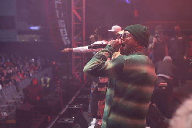 December 18, 2021, Los Angeles, California, USA: Hip-hop artist DJ Paul of Three Six Mafia raps on stage at the Once Upon A Time in LA concert Los Angeles USA - ZUMAs215 20211218_zap_s215_027 Copyright: xAlexanderxSeyumx