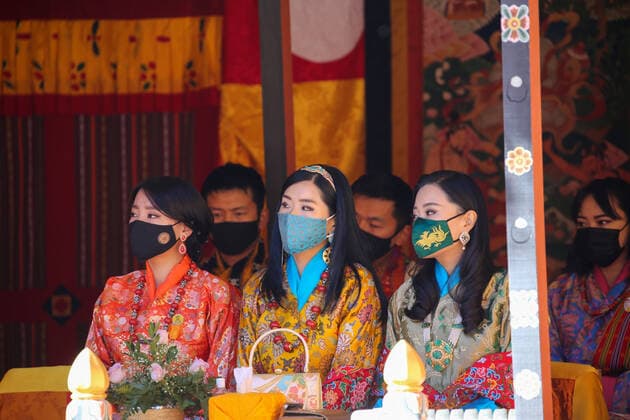17-12-2021 Bhutan Their Royal Highnesses Princess Dechan Yangzom, Princess Kezang Choden, and princess Eeuphelma, at the 114th National Day celebrations.  Copyright: xPPEx