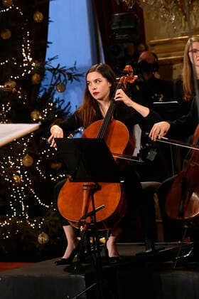 Illustration shows the rehearsal of the yearly Christmas concert, in the Throne Room (Salle du Trone - Troonzaal) at the Royal Palace in Brussels, Tuesday 21 December 2021.  POOLxPHILIPxREYNAERTS 3160679