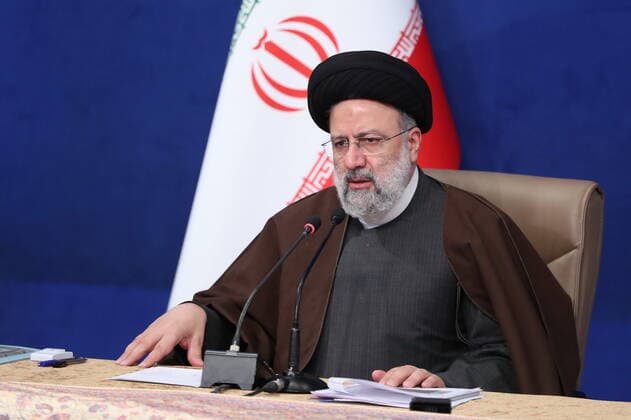 December 25, 2021, Tehran, Tehran, Iran: A handout picture provided by the Iranian presidency on December 25, 2021, shows Iran s President EBRAHIM RAISI chairing a meeting of the national staff against the coronavirus in the capital Tehran. Tehran Iran - ZUMAi98_ 20211225_zih_i98_004 Copyright: xIranianxPresidencyx