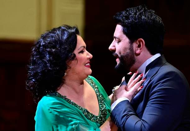 Russian soprano Anna Netrebko and her husband Yusif Eyvazov perform during a concert in Municipal House in Prague, Czech Republic, on Monday, December 27, 2021. (CTKxPhoto RomanxVondrous) CTKPhotoP2021122705289  vnd 6 K