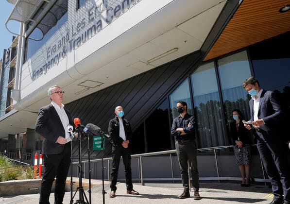 MARTIN FOLEY COVID19 PRESSER, Victorian Health Minister Martin Foley speaks to media at the Alfred Hospital in Melbourne, Wednesday, December 29, 2019. Victoria has seen a massive jump in COVID-19 infections with 3767 new cases and five deaths. ( NO ARCHIVING, EDITORIAL USE ONLY, NO USE IN BOOKS WITHOUT CONSENT MELBOURNE VIC AUSTRALIA  Copyright: xCONxCHRONISx 20211229001609594726