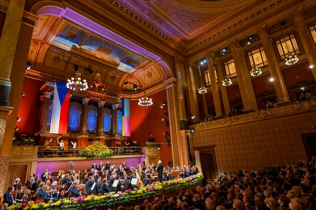 Austrian conductor Manfred Honeck performs during the New Year concert of Czech Philharmonic in Prague, Czech Republic, January 1, 2022. (CTKxPhoto VitxSimanek) CTKPhotoP2022010103847  VIS 002
