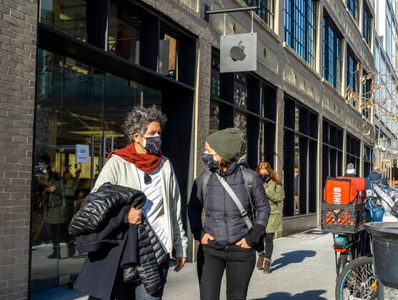 Apple reaches $3 trillion market value The Apple store in the Meatpacking District of New York on Tuesday, January 4, 2022. Apple is the first publicly-traded company to reach the a $3 trillion market value, driven by the success of their premiere product, the iPhone. (  RichardxB.xLevine