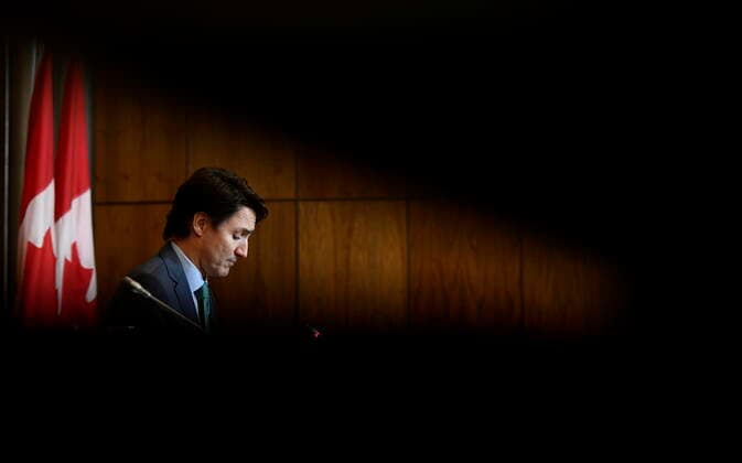 News Bilder des Tages January 5, 2022, Ottawa, ON, CAN: Prime Minister Justin Trudeau participates in a news conference on the COVID-19 pandemic in Ottawa, on Wednesday, Jan. 5, 2022. Ottawa CAN  - ZUMAc35_ 20220105_zaf_c35_004 Copyright: xJustinxTangx