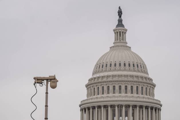 A security camera is posted at the U.S. Capitol one day leading up to the Jan 6 anniversary of the insurrection on the Capitol Building in Washington, DC on Wednesday, January 5, 2022. U.S. Attorney General Merrick Garland will give an update Wednesday on the Justice Department s investigation into the Jan. 6 attack on the U.S. Capitol, almost one year to the day after pro-Donald Trump extremists forced their way into the building.  WAP20220105537 KenxCedeno
