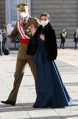 Spanish King Felipe VI and Letizia Ortiz during the Military Easter 2022 at RoyalPalace in Madrid on Thursday 6th January 2022 Cordon Press  ChemaxClalares