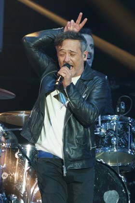 January 9, 2022, Madrid, Spain: Santiago Balmes from the Love of Lesbian group performs at the solidarity concert Music with La Palma: Stronger than the volcano at Wizink Center, in Madrid. Madrid Spain - ZUMAs197 20220109_zaa_s197_035 Copyright: xAtilanoxGarciax