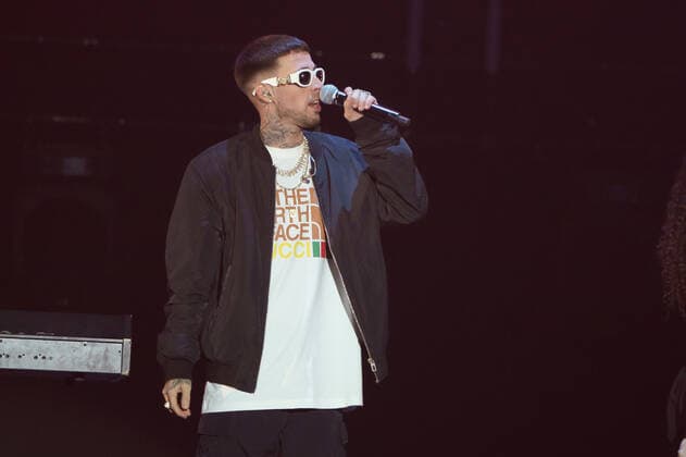 January 9, 2022, Madrid, Spain: Maikel delacalle performs at the solidarity concert Music with La Palma: Stronger than the volcano at Wizink Center, in Madrid. Madrid Spain - ZUMAs197 20220109_zaa_s197_050 Copyright: xAtilanoxGarciax
