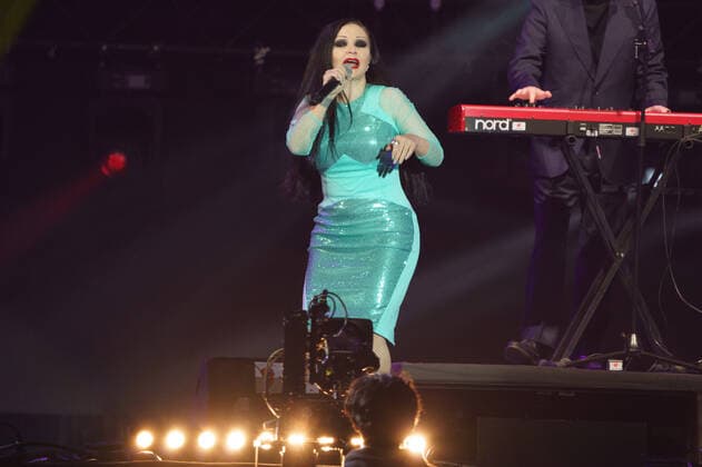 January 9, 2022, Madrid, Spain: Maria Olvido better known by her stage name Alaska performs at the solidarity concert Music with La Palma: Stronger than the volcano at Wizink Center, in Madrid. Madrid Spain - ZUMAs197 20220109_zaa_s197_083 Copyright: xAtilanoxGarciax