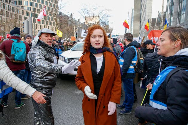 Illustration picture shows a protest against corona measures under the together for freedom moniker, Sunday 09 January 2022 in Brussels.  NICOLASxMAETERLINCK 3169722
