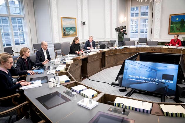 Minister of Health Magnus Heunicke S during open consultation in the Parliaments Health Committee with the Minister of Health at Christiansborg, Tuesday 11 January 2022, Copenhagen Denmark  Copyright: RitzauxScanpix MadsxClausxRasmussenx COP101 spdk20220111-142707-L
